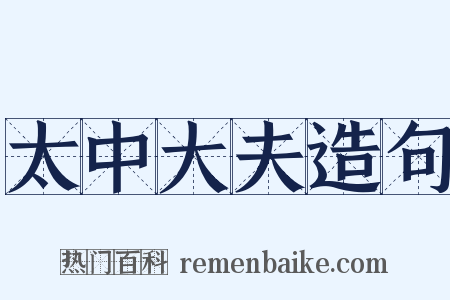 太中大夫造句是什么意思的图片